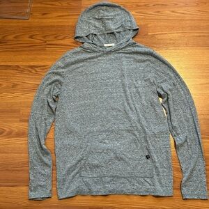 Threads‎ for Thought Men's Triblend Gray Hooded Long Sleeve Shirt Size M